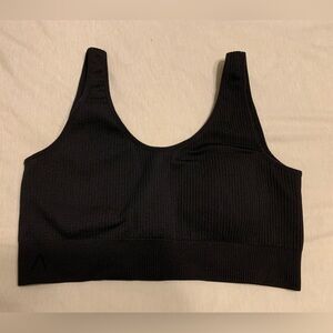 Black Ribbed Women's Bra